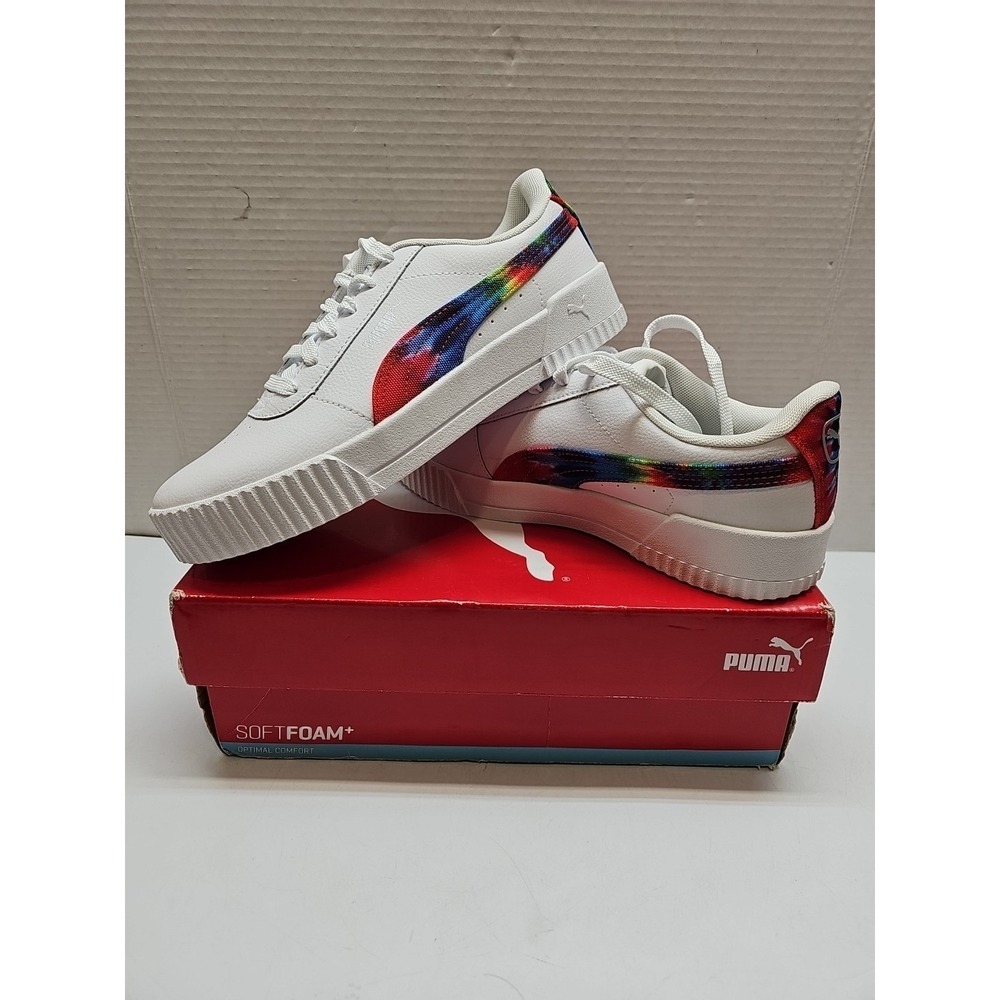PUMA‎ Carina Tie Dye Espadrilles Women's Sneakers White/Metallic Silver Size 9